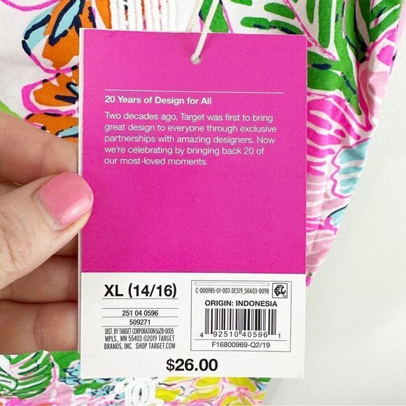 Lilly Pulitzer for target New Nosey Posey Sleeveless Shift Mini Dress Girls XL - Picture 10 of 14